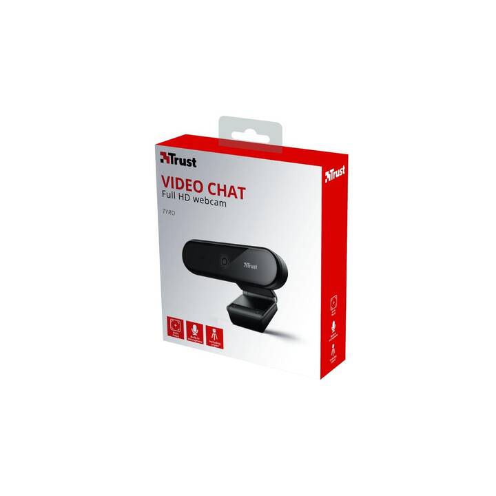 TRUST Tyro Full HD Webcam (1920 x 1080, Schwarz)