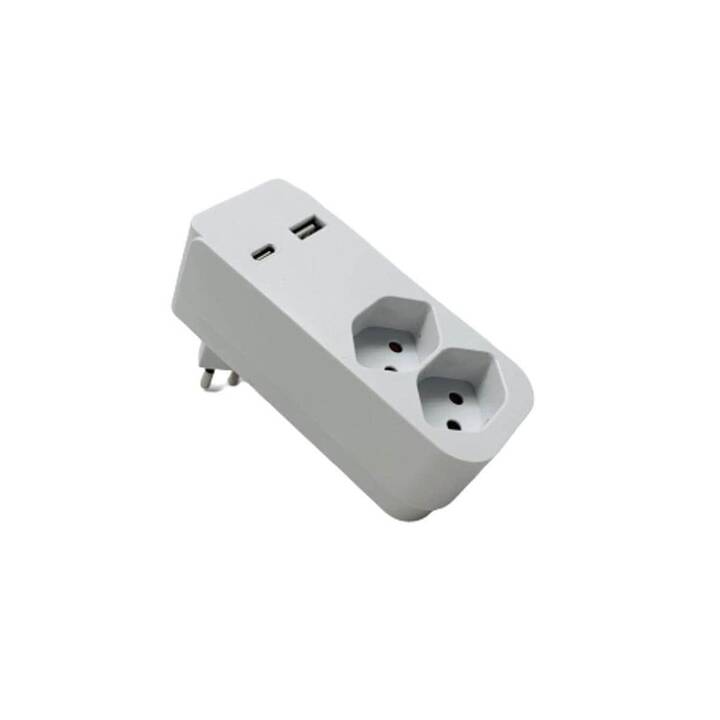 SCHÖNENBERGER Spina di derivazione (T13, USB , USB di , USB Typ A, USB di tipo C / T13, Bianco)