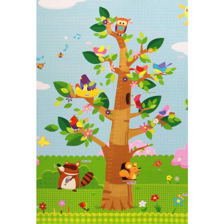 BABY CARE Tappeto da gioco Birds in the Trees (Animale, Foresta, 140 x 210 cm)