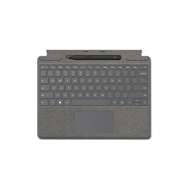 MICROSOFT Surface Pro Signature + Slim Pen 2 Type Cover / Tablet Tastatur (13", Surface Pro 8, Surface Pro 9, Surface Pro X, Platinum)