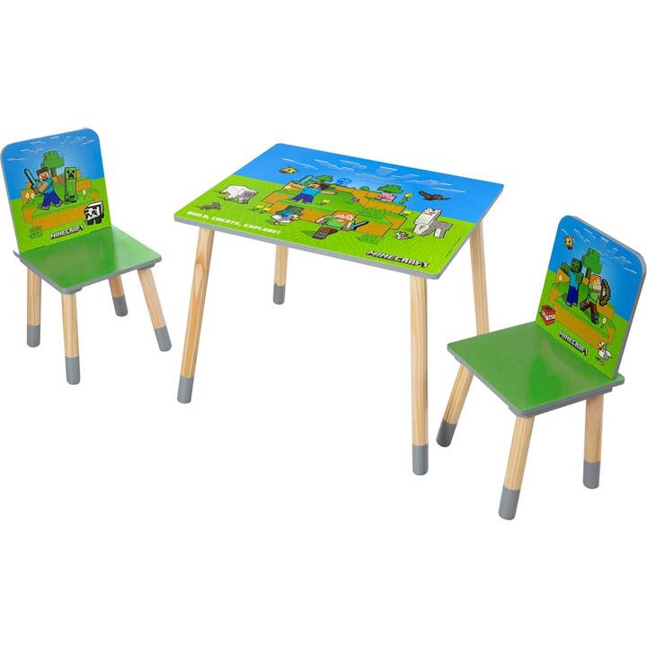 PHOENIX Ensemble table et chaise enfant (Vert, Bleu)
