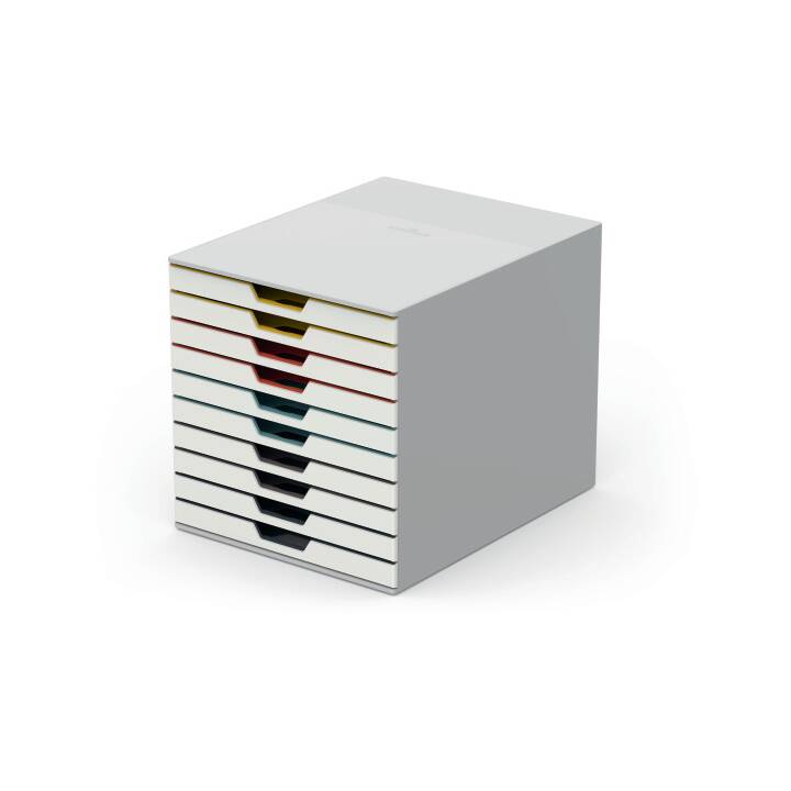 DURABLE Cassettiera da scrivania Varicolor Mix 10 (A4, 280.0 mm  x 356 mm  x 292 mm, Multicolore, Bianco)