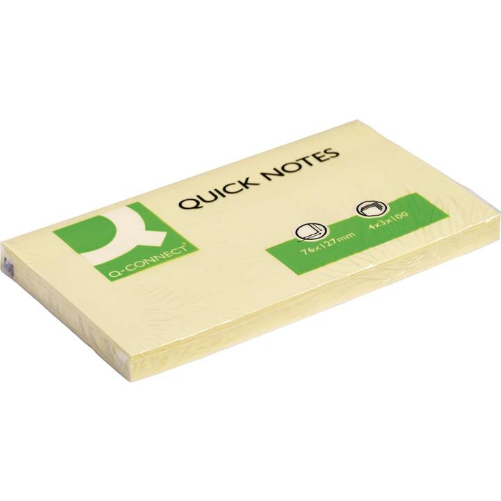Q-CONNECT Haftnotizen Quick Notes (100 Blatt, Gelb)