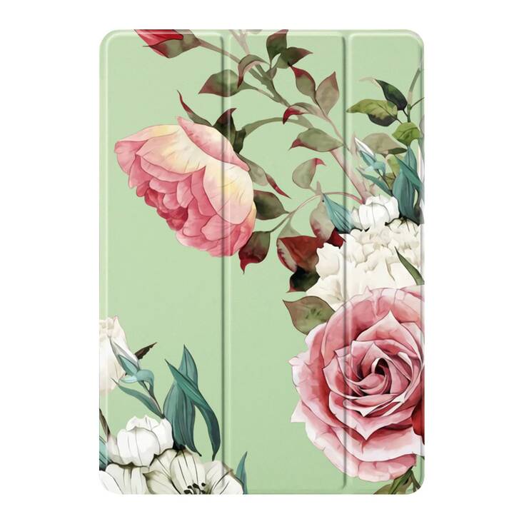 EG Hülle für Apple iPad mini 7,9 Zoll (2019) 5. Generation - grün - Blumen