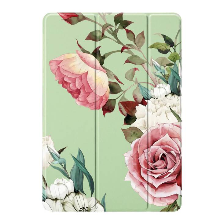 EG Housse pour Apple iPad Pro et iPad air 3 10,5 pouces (2017-2019) - vert - fleurs