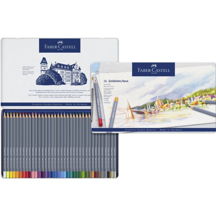 FABER-CASTELL Crayons de couleur aquarellables (Multicolore, 36 pièce)