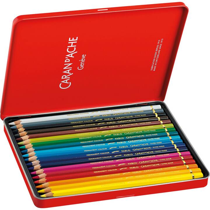 CARAN D'ACHE Crayons de couleur Pablo (Multicolore, 18 pièce)