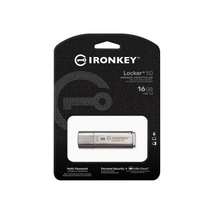 KINGSTON TECHNOLOGY IronKey Locker+ 50 (16 GB, USB 3.0 Typ-A)