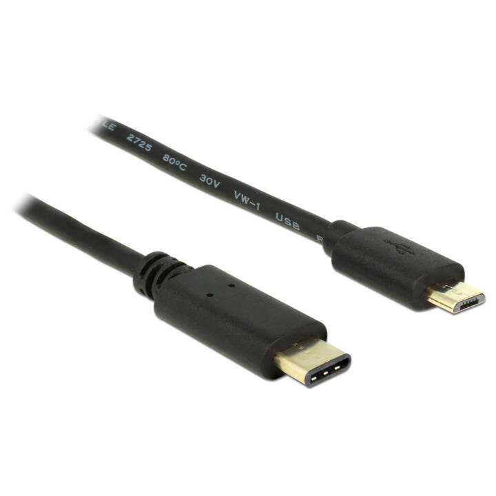 DELOCK Câble USB (Micro USB 2.0 de type B, USB-C fiche, 2 m)
