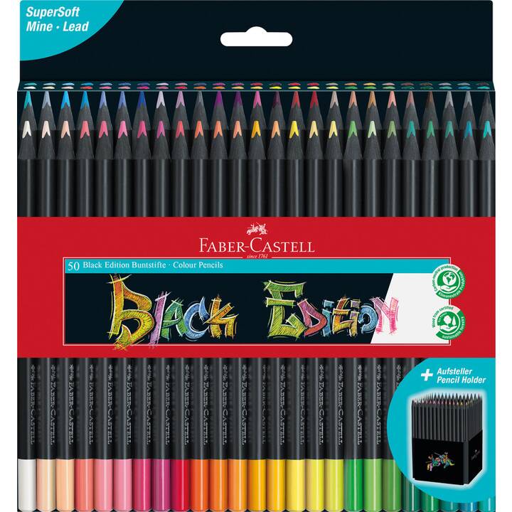 FABER-CASTELL Crayons de couleur (Multicolore, 50 pièce)