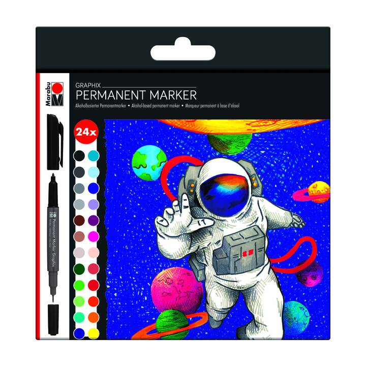 MARABU Permanent Marker (Mehrfarbig, 24 Stück)