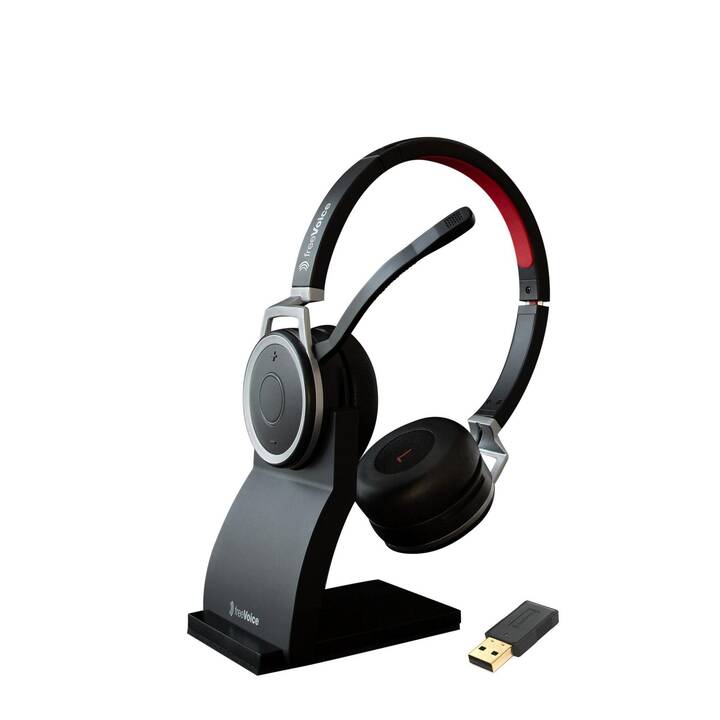 FREEVOICE Office Headset Space Stereo NC BTS (On-Ear, Kabellos, Schwarz)