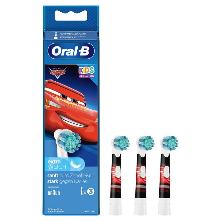 ORAL-B Testa di spazzolino Kids Cars (Setole extra morbide, 3 pezzo)