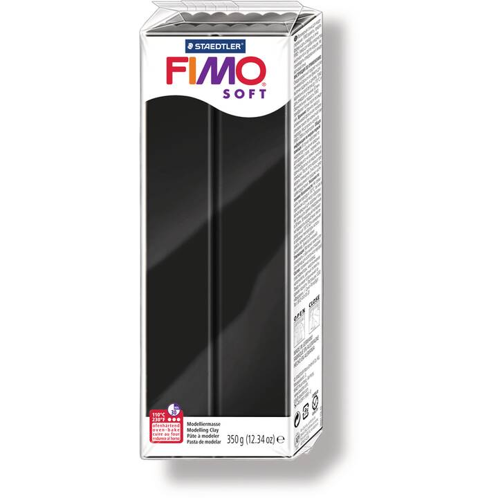 FIMO Modelliermasse soft (350 g, Schwarz)