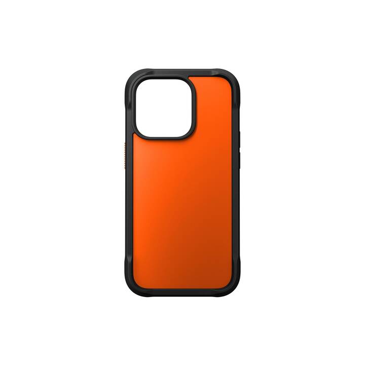 NOMAD GOODS Backcover Rugged (iPhone 14 Pro, Unicolore, Orange, Noir)