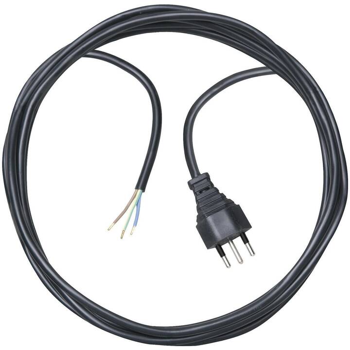 BRENNENSTUHL Câble secteur 1160322 (Ouvert / T12, 5 m, Noir)