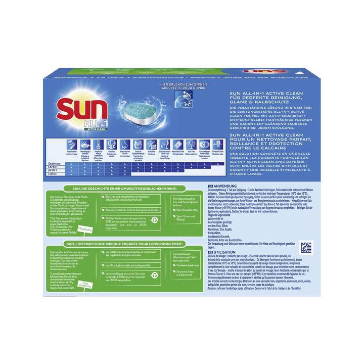 SUN Détergents pour lave-vaisselle All-in-1 Active Clean (35 Tabs)