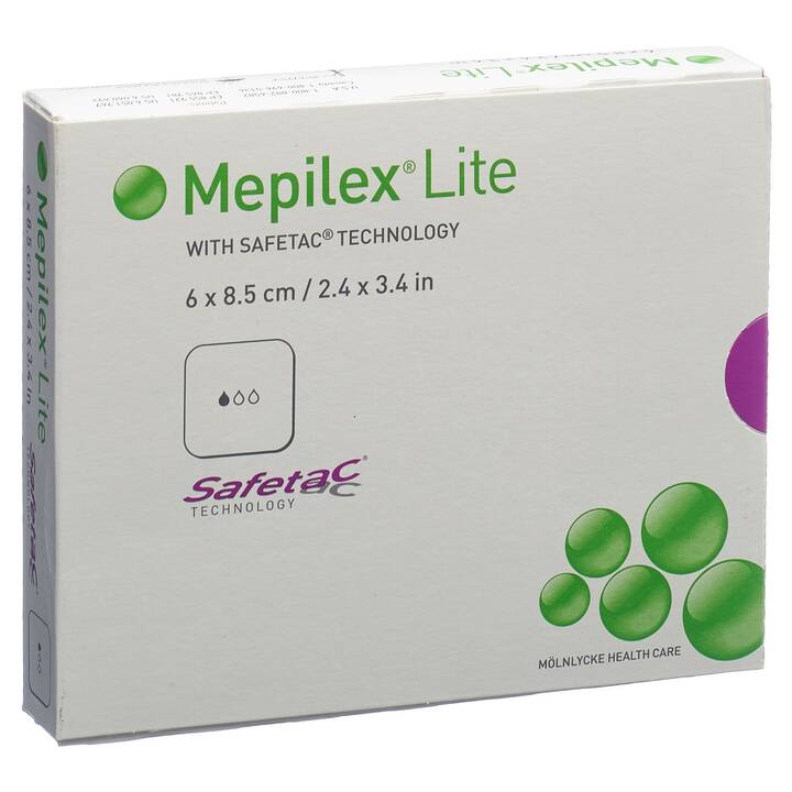 MEPILEX Pansement Lite (6 cm x 8.5 cm, 5 pièce)