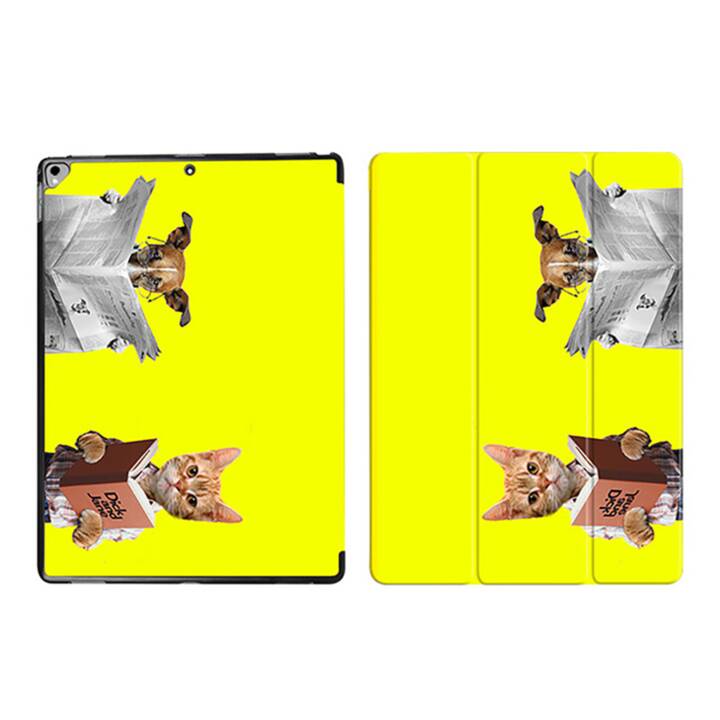 EG Cartoon Cat and Dog iPad Pro 2015 & 2017 Housse (12.9 ", Jaune)