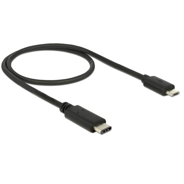 DELOCK Câble USB ( Micro USB 2.0 de type B, USB-C fiche, 50 cm)