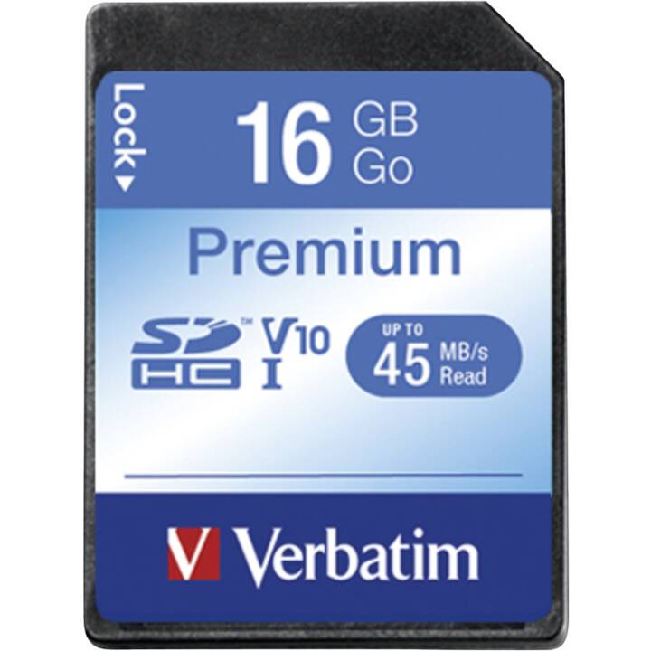 VERBATIM SDHC Premium (Class 10, 16 GB, 10 MB/s)