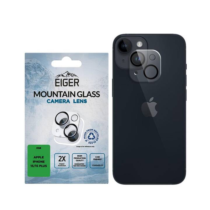 EIGER Verre de protection de l'appareil photo Mountain Glass (iPhone 15, iPhone 15 Plus)