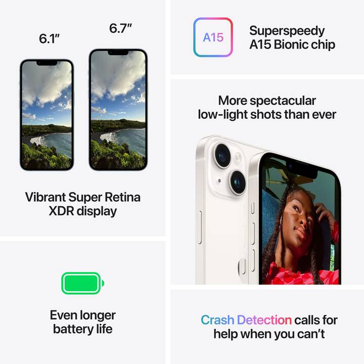 APPLE iPhone 14 (5G, 128 GB, 6.1", 12 MP, Viola)