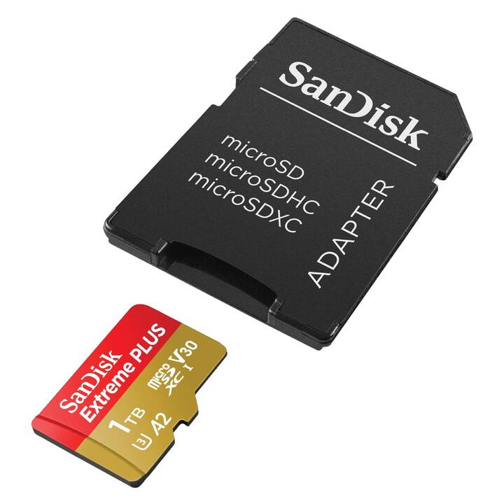 SANDISK MicroSDXC Extreme Plus (Video Class 30, A2, UHS-I Class 3, 1 TB, 190 MB/s)