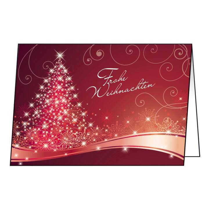 SIGEL Weihnachtskarte (Weihnachten / Advent, A6, Rot, Silber)