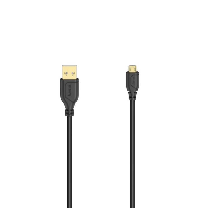 HAMA Flexi-Slim USB-Kabel (Micro USB, USB 2.0, 0.75 m)
