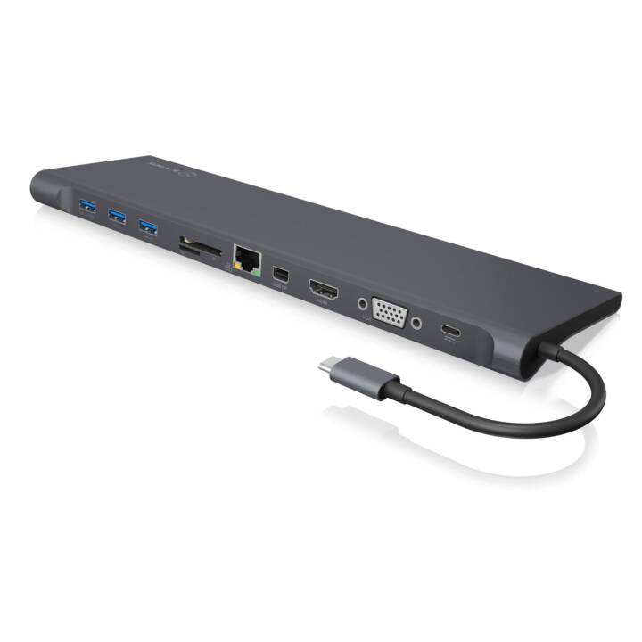 ICY BOX Dockingstation (HDMI, Mini DisplayPort, VGA, 3 x USB 3.0, USB 3.0 Typ-C, RJ-45 (LAN))