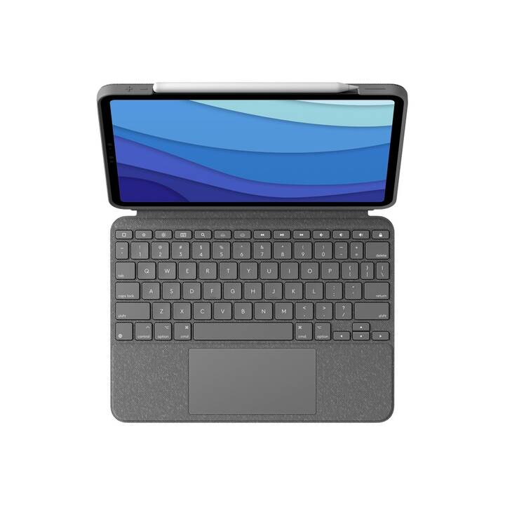 LOGITECH Combo Touch Type Cover (11", iPad Pro (2015), iPad Pro (2. Gen. 2017), iPad Pro (3. Gen. 2018), Oxford Gray)