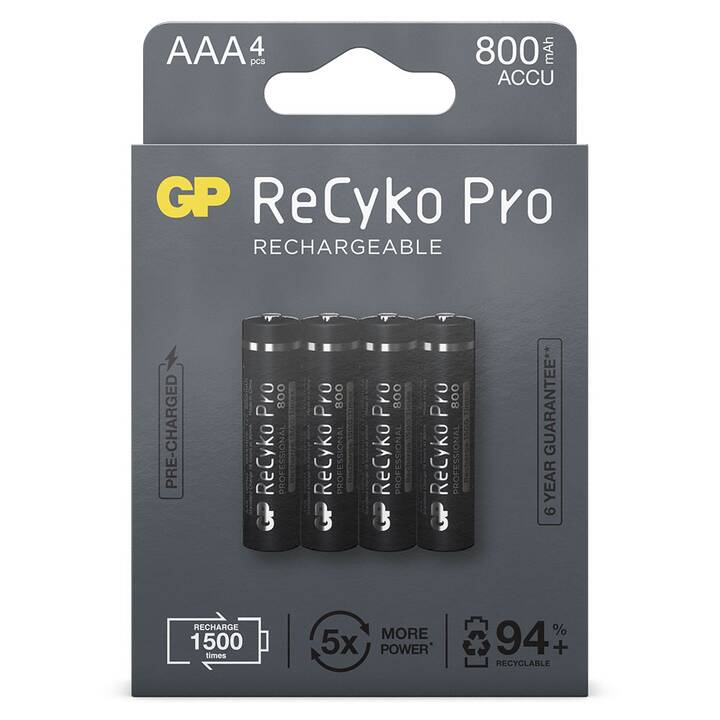 GP ReCyko Pro Accus (AAA / Micro / LR03, 4 pièce)