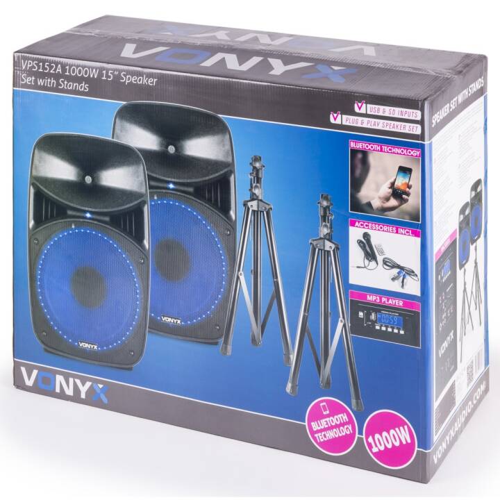 VONYX VPS152A (500 W, Surround-Lautsprecher, Schwarz)