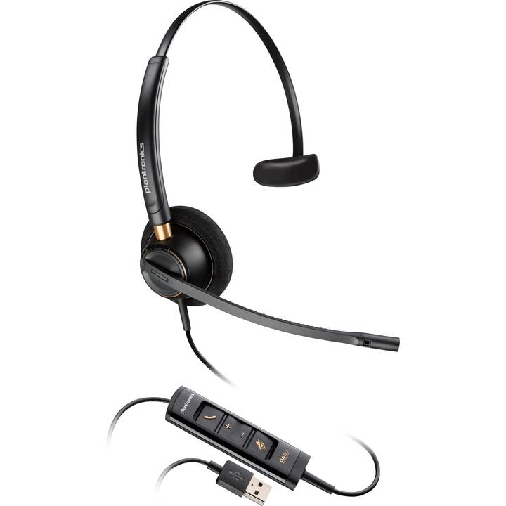 POLY Office Headset EncorePro 515 (On-Ear, Kabel, Schwarz)
