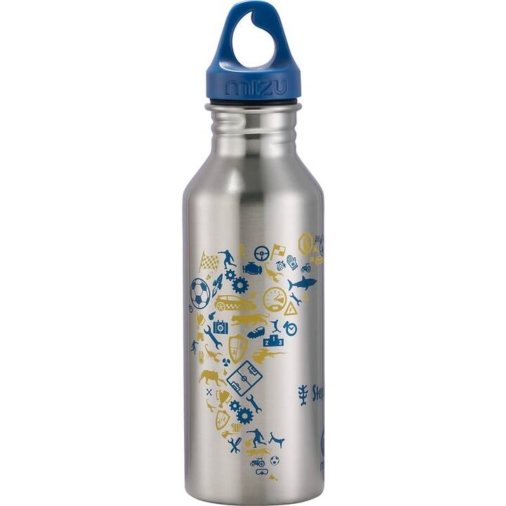 MIZU Gourde Step By Step (500 ml, Jaune, Bleu, Acier inox)