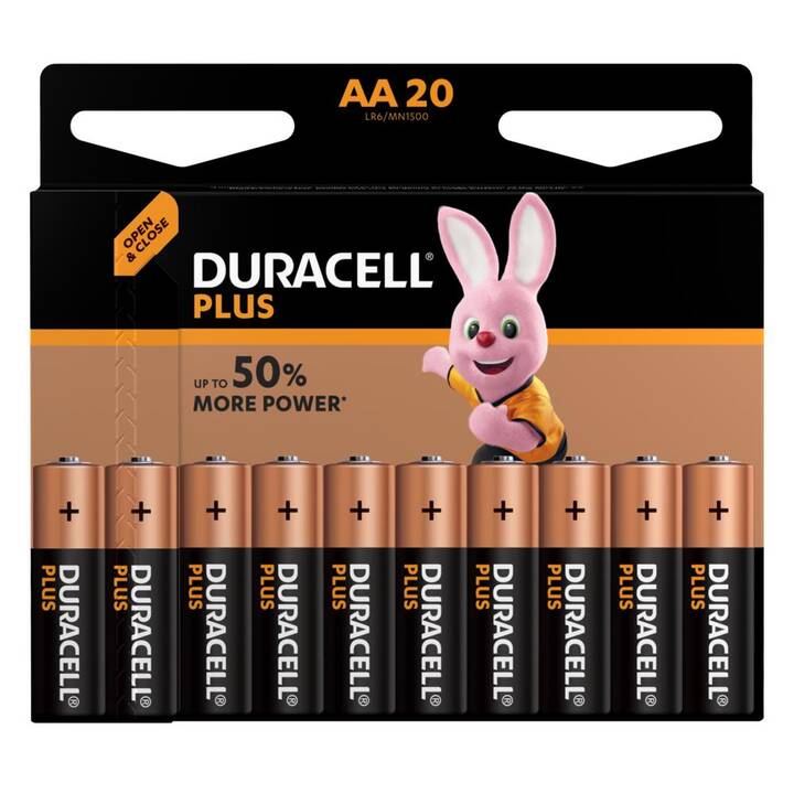 DURACELL Plus Power Batterie (AA / Mignon / LR6, Universel, 20 pièce)