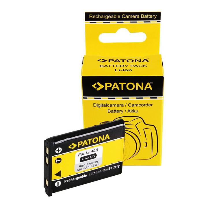 PATONA Pentax Fujifilm Olympus Nikon Li-40B Kamera-Akku (Lithium-Ionen, 500 mAh)