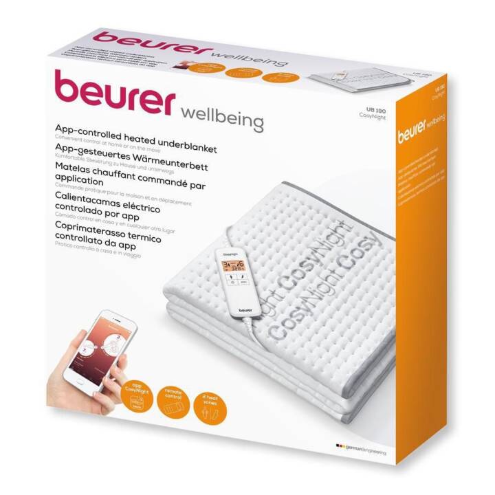 BEURER Couvertures chauffantes UB 190 CosyNight (55 W, Blanc)
