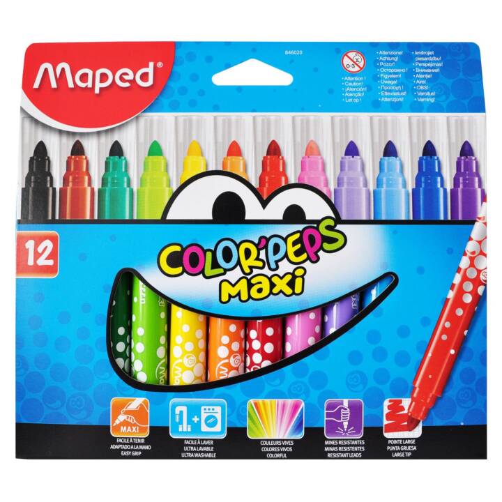 MAPED Color Peps Max Filzstift (Mehrfarbig, 12 Stück)