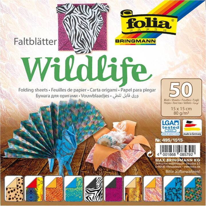 FOLIA Spezialpapier Wildlife (Mehrfarbig, 50 Stück)