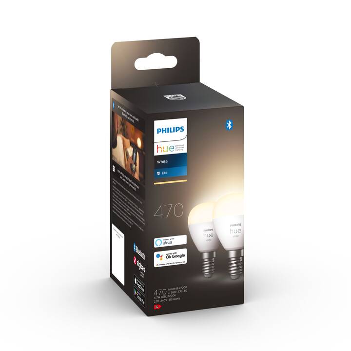 PHILIPS HUE Ampoule LED White P45 (E14, Bluetooth, 5.7 W)