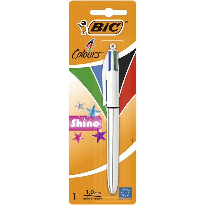 BIC Kugelschreiber 4 Colours Shine (Blau, Grün, Schwarz, Rot)