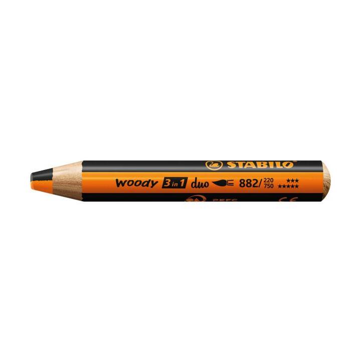 STABILO Crayons de couleur Woody 3 in 1 (Orange, Noir, 5 pièce)