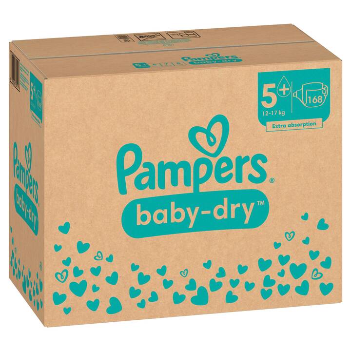 PAMPERS Baby-Dry Junior Plus T. 5+ (168 pièce)