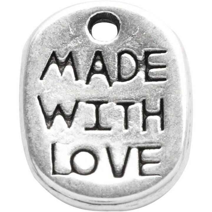 CREATIV COMPANY Pendentif en métal Made with love Façonné (8 mm)