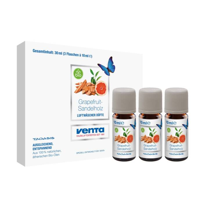 VENTA Geräteduftöl Bio (3 x 10 ml, Grapefruit, Sandelholz)