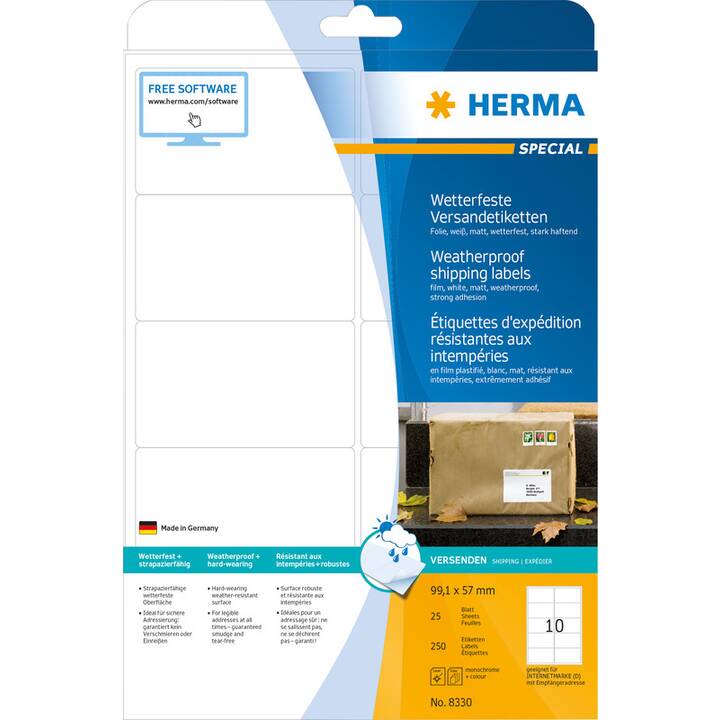 HERMA Foglie etichette per stampante (57 x 99.1 mm)