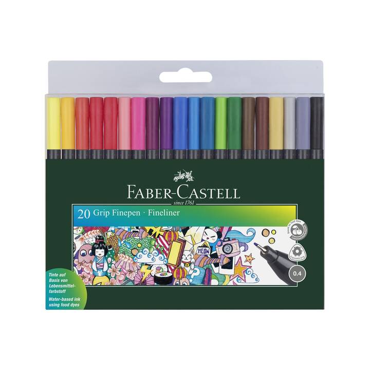 FABER-CASTELL Penna a fibra (Multicolore, 20 pezzo)