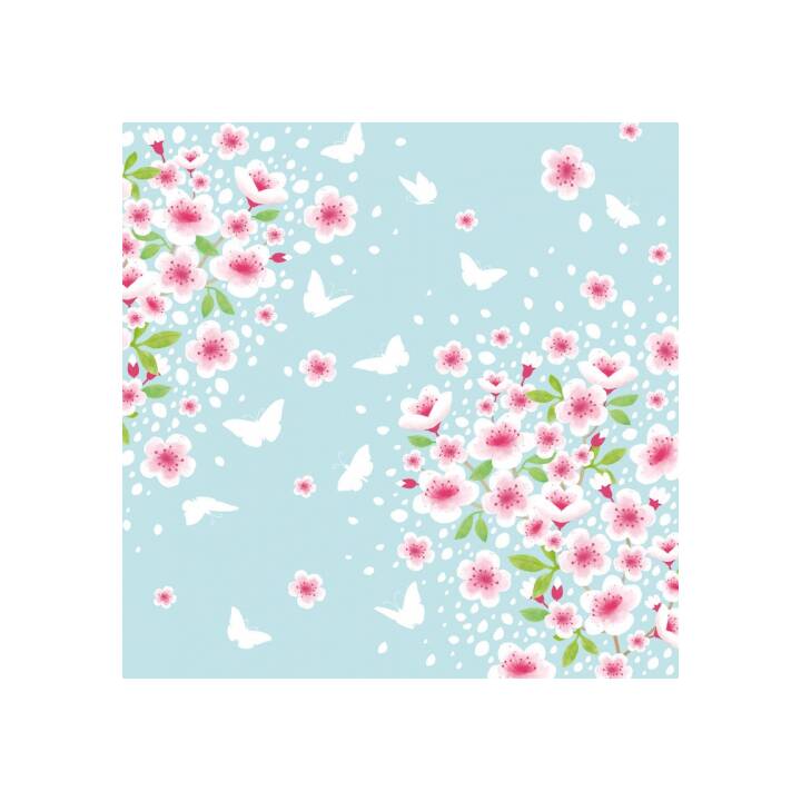 BRAUN + COMPANY Papierserviette Cherry Spring (33 cm x 33 cm, 1 Stück)